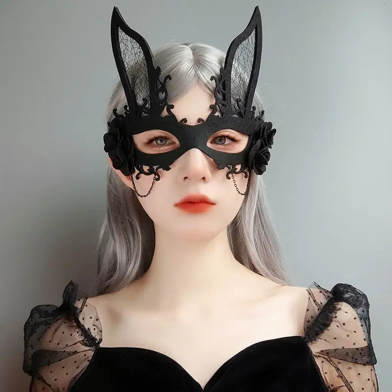 Women's Rabbit Masquerade Face Mask