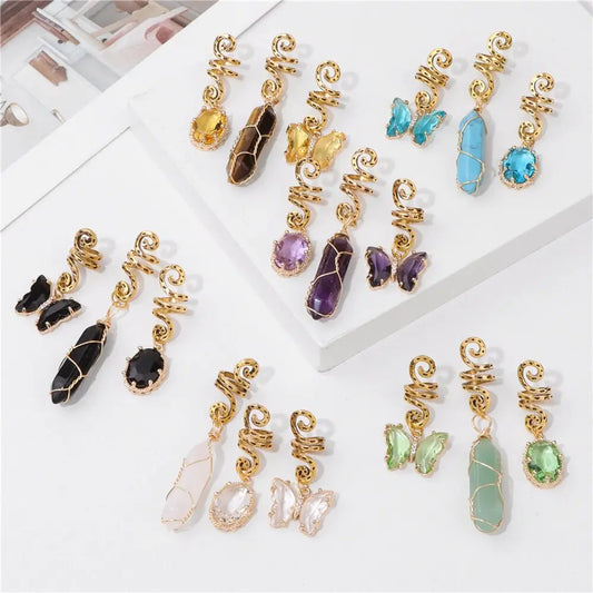 Stone Pendants Hair Jewelry