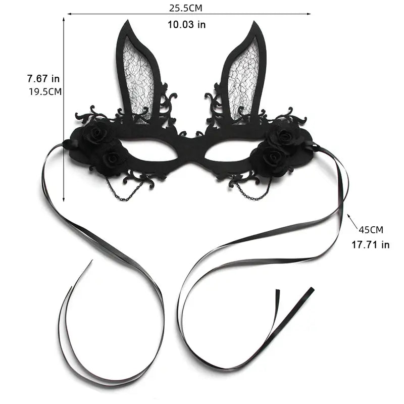 Women's Rabbit Masquerade Face Mask