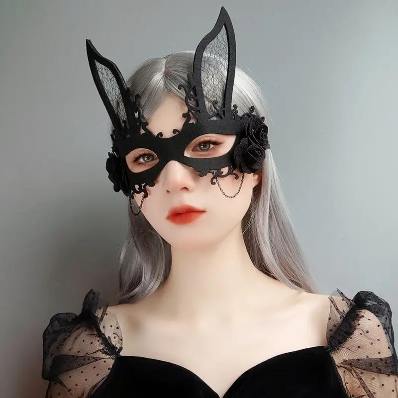 Women's Rabbit Masquerade Face Mask