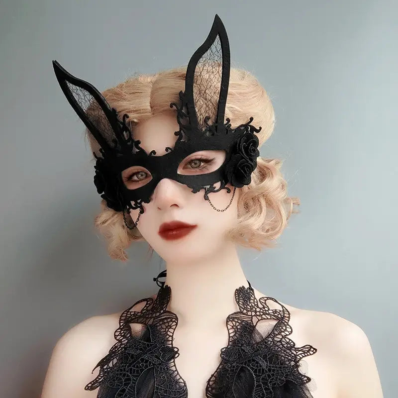 Women's Rabbit Masquerade Face Mask