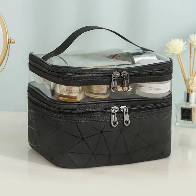 Multifunction Double Transparent Cosmetic Bag