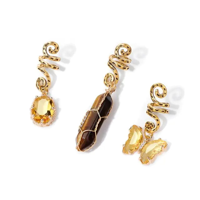 Stone Pendants Hair Jewelry