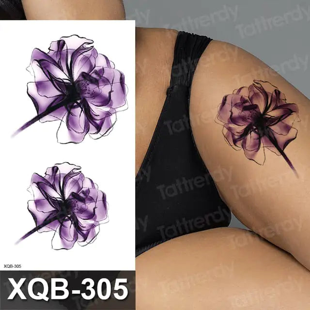 Colorful Flowers Among Other Tattoos