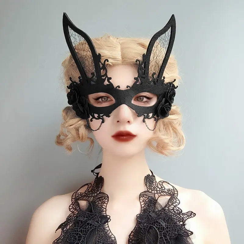 Women's Rabbit Masquerade Face Mask