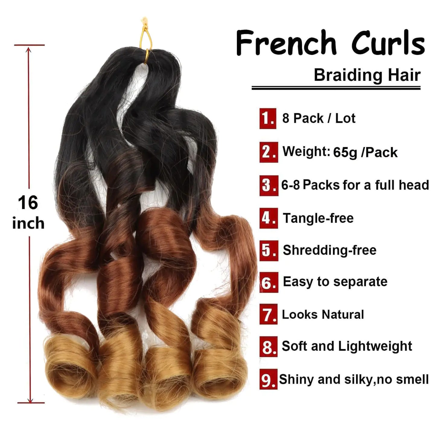 French Curl Braiding Synthetic Hair-OUT OF STOCK